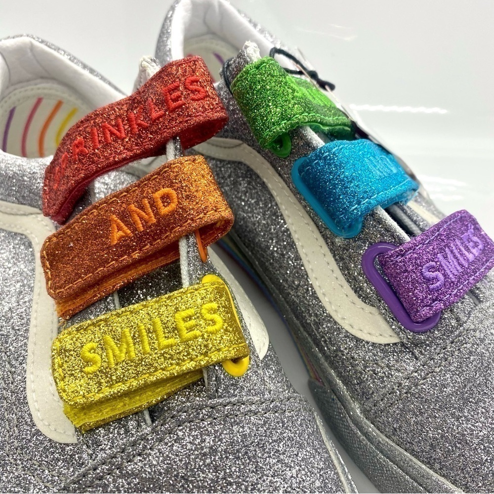VANS FLOUR SHOP Amirah Kassem Old Skool Rainbow Glitter Sneakers 6 - Picture 9 of 12